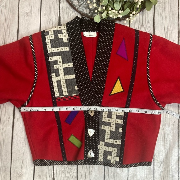 Vintage Lynn Murray  Wool Art to Wear Cropped Jacket - Picture 7 of 16